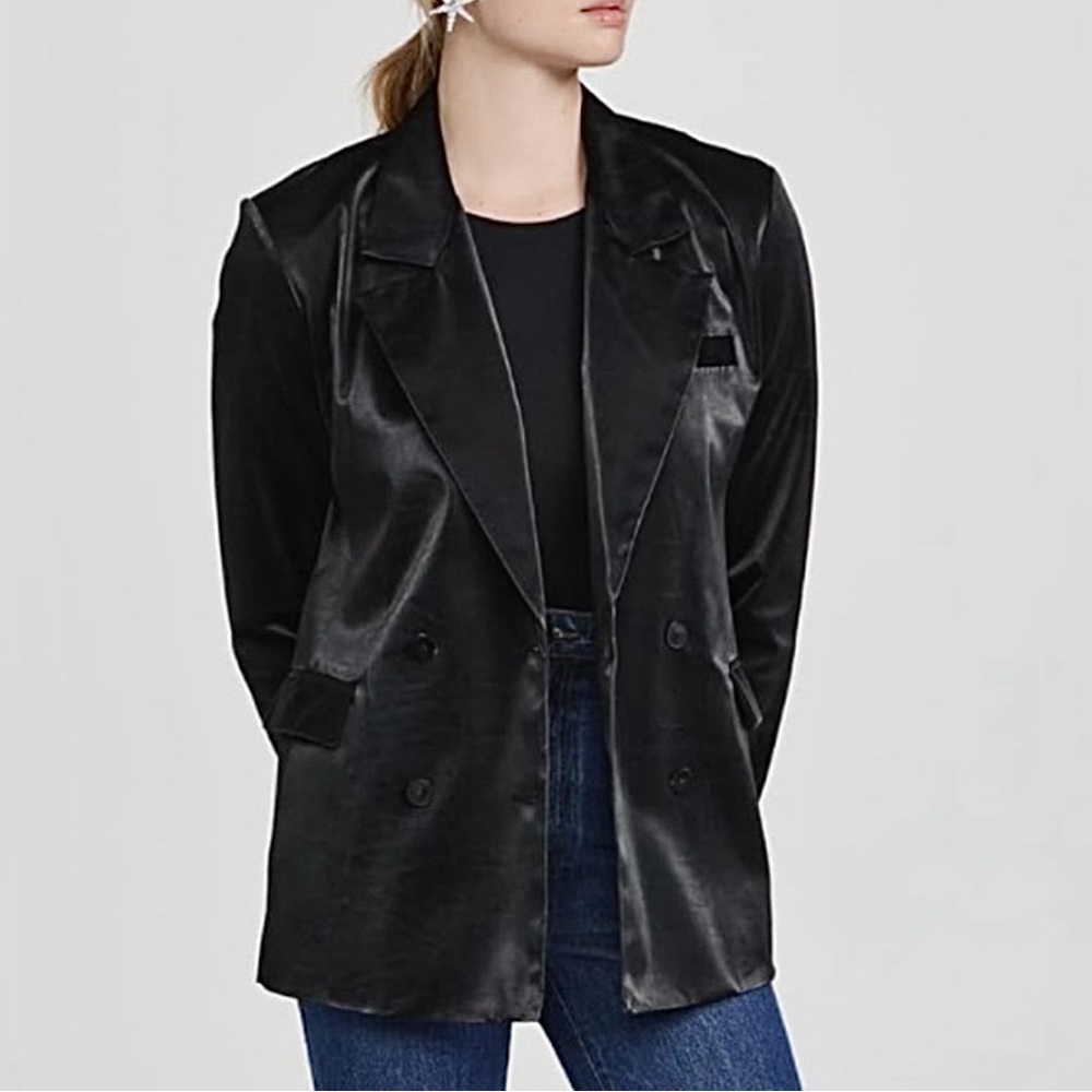 BLANKNYC Black Satin Blazer, NEW